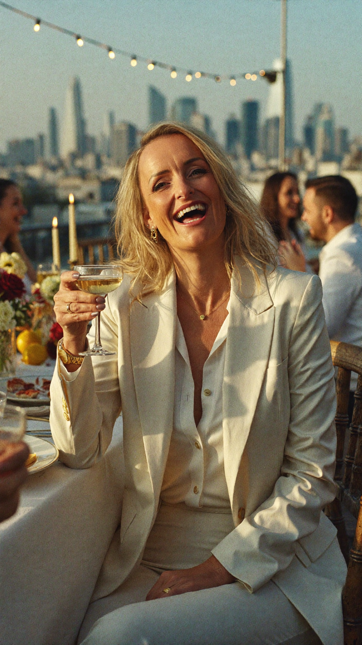 Bianca Winner stößt mit Champagner auf fünf Jahre Luxury Love Brand an
